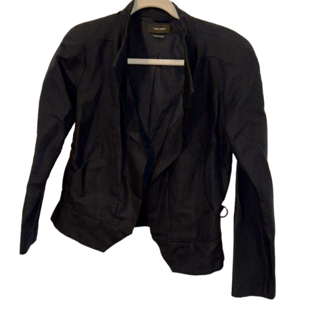 Isabel Marant linen charcoal blue unlined GREAT LOOKING jacket 38 M